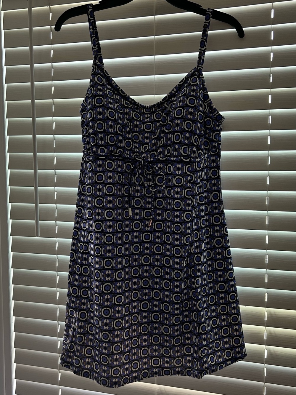 Women’s swimsuit in Navy Geometric 20w with attached bottoms